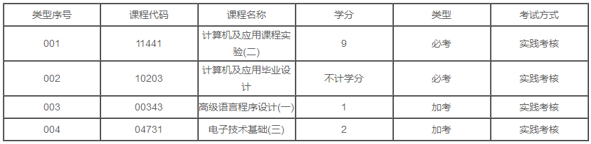 广东2020年自考计算机科学与技术（计算机及应用）专业本科有几门实践课？