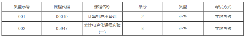 广东2020年自学考试会计（会计电算化）专业专科有几门实践课？